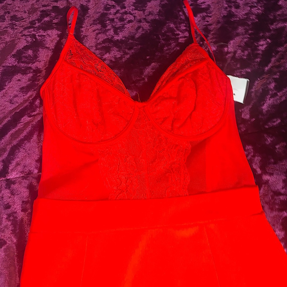 Red Lace pencil Dress